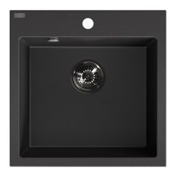Laveo Alena zlewozmywak granitowy 49x49 cm czarny SBA710T