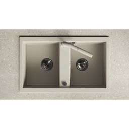 Laveo Barbados zlewozmywak granitowy 78x48 cm beżowy SBB420T