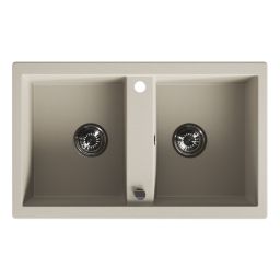 Laveo Barbados zlewozmywak granitowy 78x48 cm beżowy SBB420T