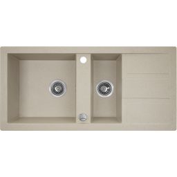 Laveo Barbados zlewozmywak granitowy 100x48 cm beżowy SBB431T