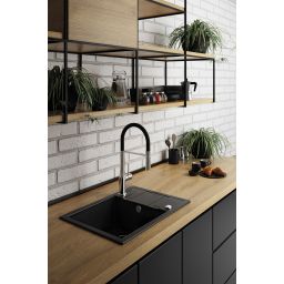 Laveo Barbados zlewozmywak granitowy 65x44 cm szary/grafitowy/onyx SBB513T