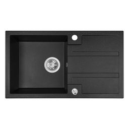 Laveo Barbados zlewozmywak granitowy 76x44 cm czarny SBB711T