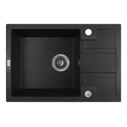 Laveo Barbados zlewozmywak granitowy 65x44 cm czarny SBB713T