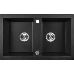 Laveo Barbados zlewozmywak granitowy 78x48 cm czarny SBB720T