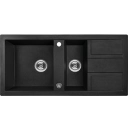 Laveo Barbados zlewozmywak granitowy 100x48 cm czarny SBB731T