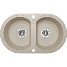 Laveo Dafne zlewozmywak granitowy 78x47 cm beżowy SBD420T