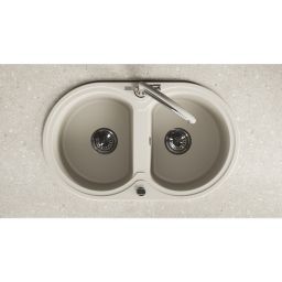 Laveo Dafne zlewozmywak granitowy 78x47 cm beżowy SBD420T
