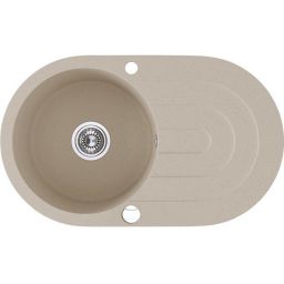 Laveo Dafne zlewozmywak granitowy 78x47 cm beżowy SBD481T