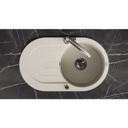 Laveo Dafne zlewozmywak granitowy 78x47 cm beżowy SBD481T