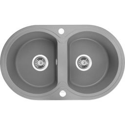 Laveo Dafne zlewozmywak granitowy 78x47 cm szary/grafitowy/onyx SBD520T