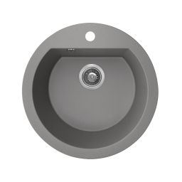 Laveo Dafne zlewozmywak granitowy 51x51 cm szary/grafitowy/onyx SBD580T