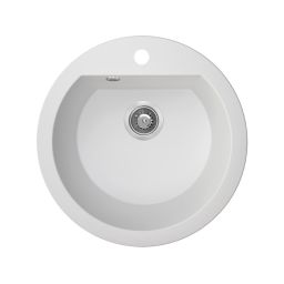 Laveo Dafne zlewozmywak granitowy 51x51 cm biały SBD680T