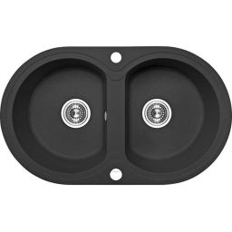 Laveo Dafne zlewozmywak granitowy 78x47 cm czarny SBD720T