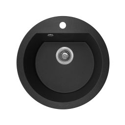 Laveo Dafne zlewozmywak granitowy 51x51 cm czarny SBD780T