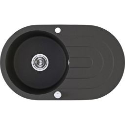 Laveo Dafne zlewozmywak granitowy 78x47 cm czarny SBD781T