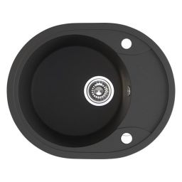 Laveo Dafne zlewozmywak granitowy 58x47 cm czarny SBD783T