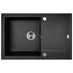 Laveo Megalo zlewozmywak granitowy 78x50 cm czarny SBE711T