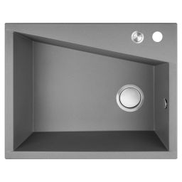 Laveo Grenada zlewozmywak granitowy 60x48 cm szary/grafitowy/onyx SBG510T