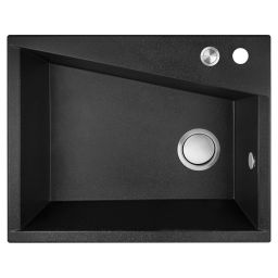 Laveo Grenada zlewozmywak granitowy 60x48 cm czarny SBG710T