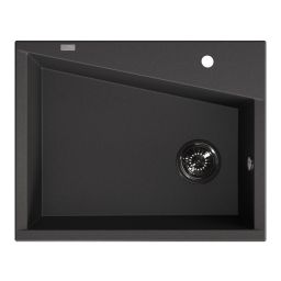 Laveo Grenada zlewozmywak granitowy 60x48 cm czarny SBG710T