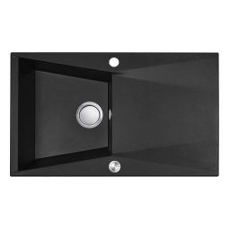 Laveo Grenada zlewozmywak granitowy 78x48 cm czarny SBG 711T