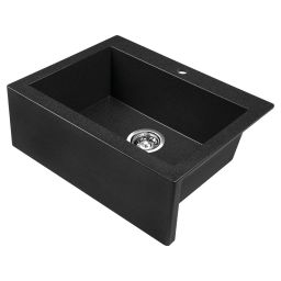 Laveo Komodo zlewozmywak granitowy 63,5x49 cm czarny SBK710T