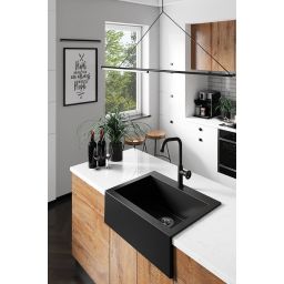 Laveo Komodo zlewozmywak granitowy 63,5x49 cm czarny SBK710T