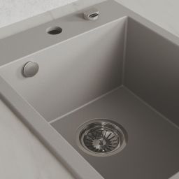 Laveo Monchichi zlewozmywak granitowy 50x39 cm szary SBO510Y