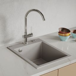 Laveo Monchichi zlewozmywak granitowy 50x39 cm szary SBO510Y