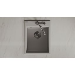 Laveo Monchichi zlewozmywak granitowy 50x39 cm szary SBO510Y
