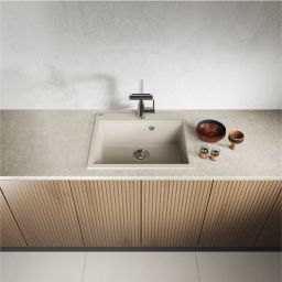 Laveo Tau zlewozmywak granitowy 60x50 cm beżowy SBT4106