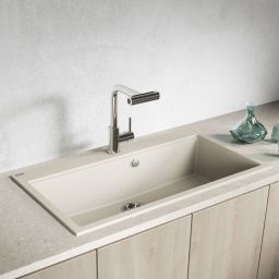 Laveo Tau zlewozmywak granitowy 90x50 cm beżowy SBT4109