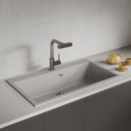 Laveo Tau zlewozmywak granitowy 90x50 cm szary SBT5109