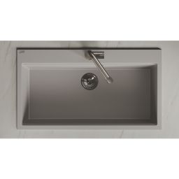Laveo Tau zlewozmywak granitowy 90x50 cm szary SBT5109