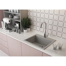 Laveo Tau zlewozmywak granitowy 57x50 cm szary SBT510Y