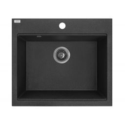 Laveo Tau zlewozmywak granitowy 57x50 cm czarny SBT710Y