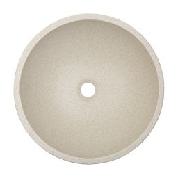 Laveo Amber umywalka 41 cm nablatowa okrągła granitowa beż VGR1421T