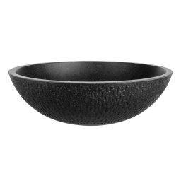 Laveo Amber umywalka 41 cm nablatowa okrągła granitowa czarna VGR1721T