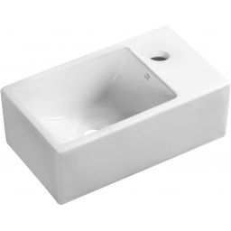 Laveo Kvadrato umywalka 35x21 cm prostokątna nablatowa biały połysk VUK_6135