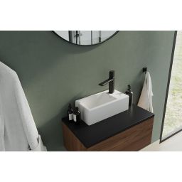 Laveo Kvadrato umywalka 35x21 cm prostokątna nablatowa biały połysk VUK_6135