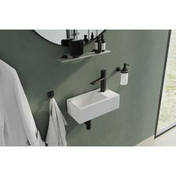 Laveo Kvadrato umywalka 35x21 cm prostokątna nablatowa biały połysk VUK_6135