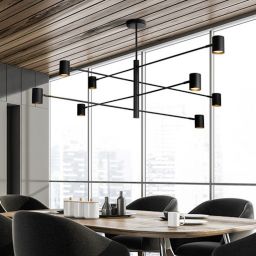 Light Prestige Snow lampa wisząca 8x8 W czarna LP-731/8P BK