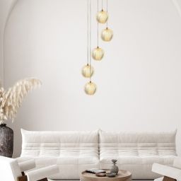 Light Prestige Diamond lampa wisząca 5x5 W złota LP-2202/5PGD