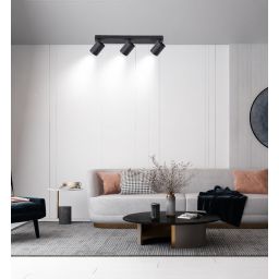 Light Prestige Snow lampa podsufitowa 3x50W czarna LP-731/3WBK