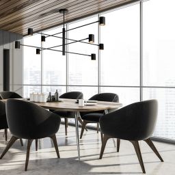 Light Prestige Snow lampa wisząca 8x8 W czarna LP-731/8P BK