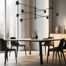 Light Prestige Snow lampa wisząca 8x8 W czarna LP-731/8P BK