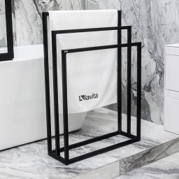 LaVita Halmahera wieszak na ręcznik 85x60 cm stojący czarny mat