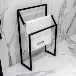 LaVita Sumbawa wieszak na ręcznik 60x90 cm stojący czarny mat