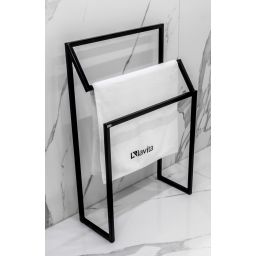 LaVita Sumbawa wieszak na ręcznik 60x90 cm stojący czarny mat