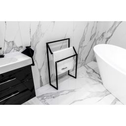 LaVita Sumbawa wieszak na ręcznik 60x90 cm stojący czarny mat